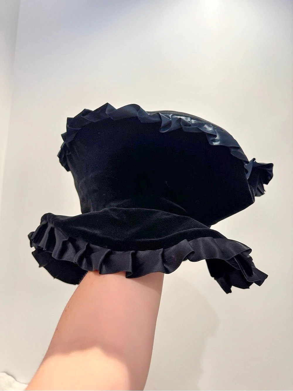Vintage Witchy / Mad Hatter Ruffle Satin/Velvet Costume Hat